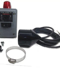 Tank Alert XT Indoor Outdoor Tank Alarm With Auto Reset 85dB Horn Weatherproof Type 3R Enclosure Easy Test Switch No Fuss Silence Keeps Pump Fail Safe And Tank Leaks In Check For Liquid Storage Tanks, gray alarm unit with float and mounting parts