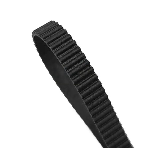 2GT Closed Loop Timing Belt for Precise Power Transmission, 960mm to 1210mm Length, 6mm Wide, side view of ridged black belt