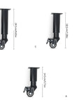 Heavy Duty Metal Adjustable Furniture Legs With Casters For Smooth Rolling No Fuss Coffee Table Legs And Cabinet Hardware Replacement Four Piece Set For Desks Tables Cabinets And More, 21.5 cm height showcased.