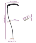 Scythe With Grinding Stone And Wooden Handle For Grass And Weeds, Serrated Edge Garden Tool dimensions: 145 cm length, 59 cm blade.