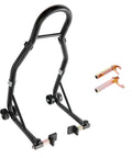 Beefy Rear Motorcycle Wheel Stand With U And L Fork Swingarm Spool Heavy Duty Lift Up To 850 Lbs Stable All Terrain Rear Stand