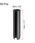 Slotted Spring Pin Kit Six Millimeter By Thirty Millimeter 65Mn Plain Finish 100 Piece Assortment for Small Machine Projects