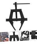 Heavy Duty Motorcycle Chain Tensioner Tool That Makes Bike Wrenching A Breeze Solid steel tool with a black finish for quick chain adjustments.