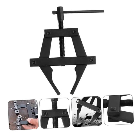 Heavy Duty Motorcycle Chain Tensioner Tool That Makes Bike Wrenching A Breeze Solid steel tool with a black finish for quick chain adjustments.