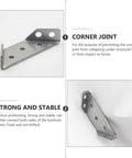 Heavy Duty Stainless Steel Trapezoid Angle Brackets 10 Pack Anti Rust Corner Braces demonstrating corner joint usage.