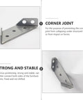Heavy Duty Stainless Steel Corner Brackets With Pre Drilled Countersunk Holes Trapezoid Shape 10 Pack Anti Rust Shelf Support