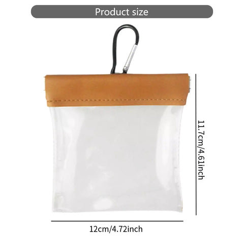 Lightweight Golf Tees Pouch With Clip Ball Bag Tee Holder Clear Storage Organizer for outdoor golf gear, size 12x11.7cm