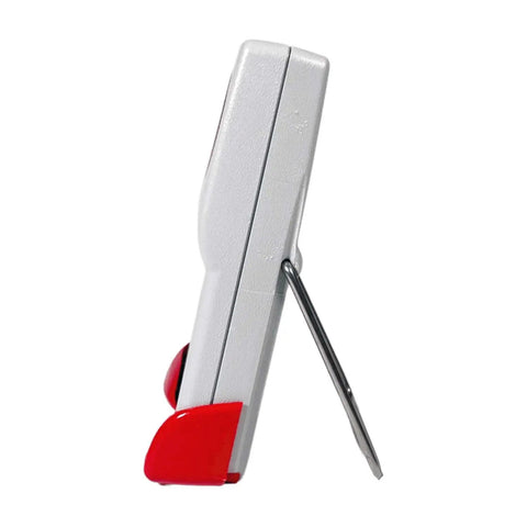Side view of Tempo Timer Swing Training Partner For Golf And Baseball Master Your Tempo Boost Swing Speed And Rhythm With Doppler Measurements No Ball Needed More Consistency For Real World Power in white and red.