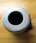 Top view of 24V DC Solenoid Coil Single Pack G745-4-A (G7454A) 18W for Hydraulic Valves, metal finish, visible connectors