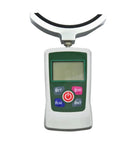 Straight Up Digital Push Pull Force Gauge With A Smooth Handheld Dynamometer Design Built Like A Tank For Sports Rehab And Muscle Gains Hella Precise Newtons Pounds And Ounces Conversion Plus Fast Peak Hold showing a close-up of the display and buttons.
