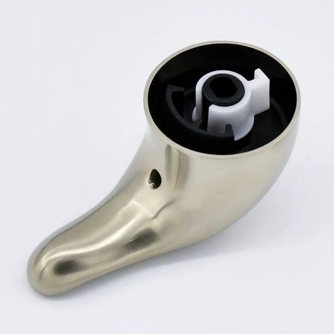 Rock Solid Metal Lever Shower Handle Replacement for PosiTemp and Moentrol Valves, Brushed Nickel Finish, side view
