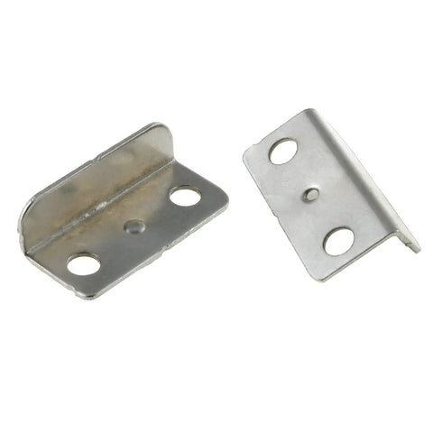 Modern Silver Drawer Deadbolt Locks 6 Piece Set With Heavy Duty Nickel Plated Iron Build Includes Complete Screw Kit close-up of strike plates.