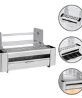 Solid Portable Desktop Tool Organizer Rack For Holding Screwdrivers And Tweezers Along With Silver Pvc Pe Build, side view with drawer.