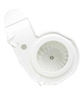 Genuine OEM Dryer Blower Wheel And Housing Assembly Replacement 131775600, white plastic construction, top view