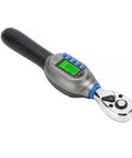Bewinner 3/8-Inch Digital Torque Wrench With Precision ±2% Accuracy Smart Overload Protection And Led Light Sound Alerts showing LCD screen and chrome steel design.