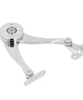 Go To Lid Lift Hinge With Zinc Alloy Strut For Cabinets And Wardrobes, shown with mounting details, 20.5cm lift, durable hinge system
