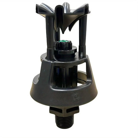 Close-up of 360 Degree Big Drip Irrigation Sprinkler Head for Lawn and Garden with 1/2 inch connection, easy install design.