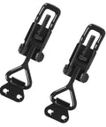 Beefy Steel Toggle Latch Hasp 220lbs Heavy Duty Lock for tool box, 90mm, black finish, shown in pair