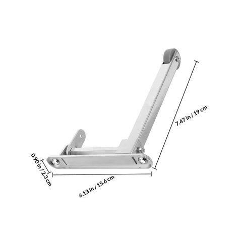 Tough As Nails Stainless Steel Fire Door Closer With Automatic Self Closing Hinge For Commercial Doorways And Cabinet Locks showing dimensions, 7.47" x 6.13" x 0.90".