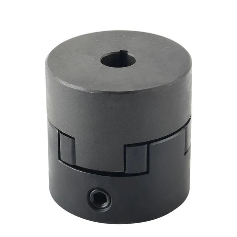 Half To Seven Eighth Inch L090 Three Piece L Jaw Coupling Set With Buna N NBR Rubber Spider For Log Wood Splitter Heavy Duty Power Transmission Shaft Couplings, black steel hub