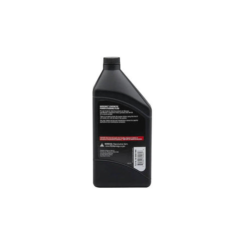 Back view of 32 oz quart bottle of 0W30 Synthetic Power Trim And Steering Fluid For Marine Electric Systems, OEM Spec label visible