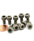 Badass Grade 2 Beefy Titanium M6 Hex Head Bolts 75Mm Long Din912 Standard for Dirt Bike with a penny for scale.