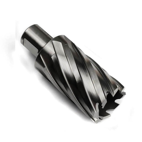 Annular cutter with Weldon shank; 1-5/16 in diameter and 2 in depth; metal drill bit for magnetic drill press.