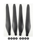 Carbon Fiber 3411 Propellers For Drones, CW CCW Matched Pair, Foldable Blades With Precise Hub Interface, front view