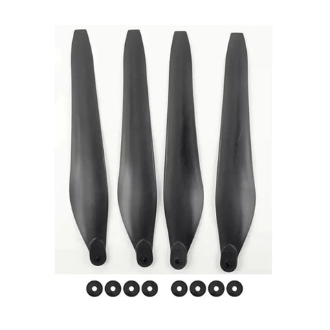 Carbon Fiber 3411 Propellers For Drones, CW CCW Matched Pair, Foldable Blades With Precise Hub Interface, front view