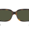 Front view of RB4389 Womens Square Sunglasses Havana Green 55mm Non Polarized Crystal Lenses Crystal Clear Vision Great For Daylight Style