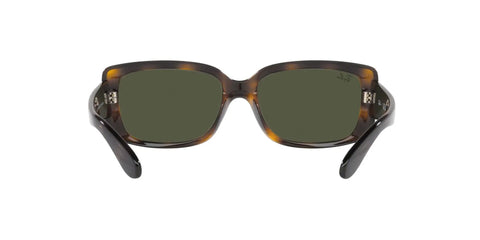 Front view of RB4389 Womens Square Sunglasses Havana Green 55mm Non Polarized Crystal Lenses Crystal Clear Vision Great For Daylight Style