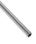 Close-up of a silver threaded rod from the Five Piece Threaded Extension Rod Kit For Pendant Lighting And Ceiling Fixtures Chandelier Install Hardware Silver Hollow Rods For Sloped Ceilings Durable Iron Build Easy Quick Install No Fuss Mounting