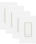 Smart In Wall Light Switch With Timer Function And Hands Free Voice Control Single Pole 2.4GHz Wi Fi No Hub Required Neutral Wire Required Works With Alexa And Google Assistant White 4 Pack