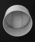 Heavy Duty 220 LB Capacity 20 Inch Round Mannequin Display Pedestal Stand In White base view showcasing interior support structure