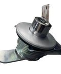 Top Shelf Push Button Lock Cylinder Assembly With Spare Key For Metal Toolboxes And Work Rig Gear Secure Alloy Steel close-up view.