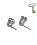 Zinc Alloy Triangle Lock For File Cabinets And Drawers Tongue Cam Lock shown with key, heavy duty security hardware
