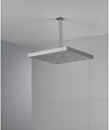 Side view of 12-Inch Square Rain Shower Head With H2Okinetic Technology, 1.75 GPM, Universal Showering, Lumicoat Chrome Finish