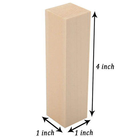 12 Pack Unfinished Basswood Carving Blocks Kit Rectangular Wooden Blocks For Diy Carving Crafts And Whittling 4 By 1 By 1 Inch Blocks