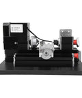 Garosa Mini Metal Lathe With 60 Watt Motor And 12000 RPM Speed For Precision Wood Plastic Soft Metal Machining Hobby DIY Workshop Projects Compact Design And High Accuracy, showing front view with motor and controls.