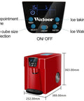 Slick Countertop Ice Cube Maker And Kitchen Water Dispenser With Three Liter Tank, Two Ice Sizes, Easy Touch Buttons, Transparent Window Hella Fast Straight Up Game Changer display with ice size selection buttons.