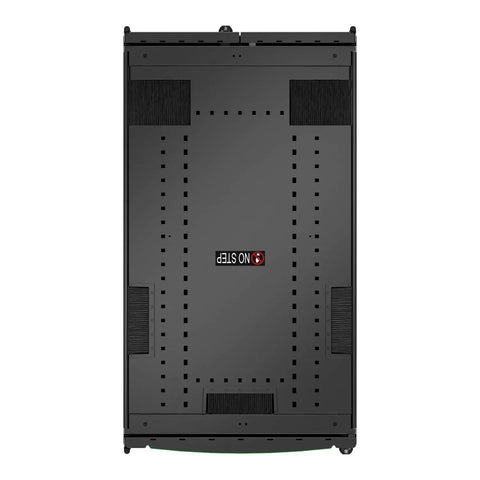 Rock Solid Floor Standing Server Rack Cabinet 48U Network Enclosure With Side Panels Black view from top showing mounting holes.