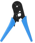 Top Shelf Self Adjusting Ratchet Ferrule Crimping Tool Kit with 45 Steel Body And Ergonomic Handles For Precise Wire Ends Crimping Connectors, blue handles