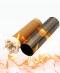 Hot air welder heating core assembly with brown ceramic tube, metal sleeve, and white connector with studs.