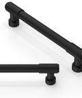 10 Pack Matte Black Cabinet Pulls 5 Inch 128mm Long Life Kitchen Cabinet Handles shown from various angles.