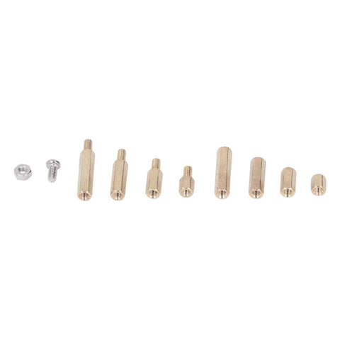 Brass M3 Hex Spacer Kit 120 Pieces Built For DIY Projects And Metalwork Premium Quality Spacers And Nuts Set Oxidation Resistant And Easy To Install Great For Automotive And Industrial Use. Brass M3 hex spacers and nuts set with assorted lengths