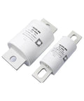 Top Dollar Heavy Duty DC Fast Charging Cartridge Fuse For Electric Vehicle Stations, 400 Amp, white cylindrical fuse with metal ends.