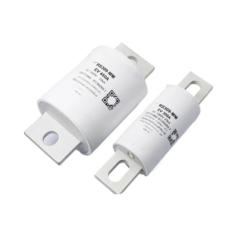 Top Dollar Heavy Duty DC Fast Charging Cartridge Fuse For Electric Vehicle Stations, 400 Amp, white cylindrical fuse with metal ends.