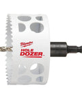 Milwaukee Hole Dozer bi-metal hole saw, 3-1/2 in, with arbor, side view