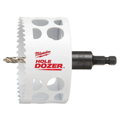 Milwaukee Hole Dozer bi-metal hole saw, 3-1/2 in, with arbor, side view