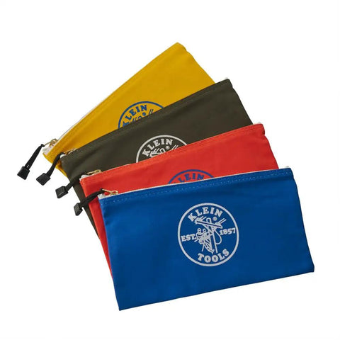 Durable Tool Bag Storage Kit With Stand Up Base And Canvas Zipper Pouches Six Piece Assorted Colors For Easy Access Reinforced Bottom High Capacity Organizer For Pro Job Sites